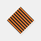 Pompoen en Zwart Grote Horizontale Strepen Papier Servet (Hoek)