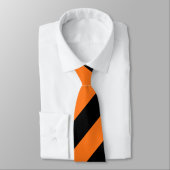 Pompoen en zwarte reusachtige diagonale strepen stropdas (Gebonden)