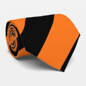 Pompoen en zwarte reusachtige diagonale strepen stropdas (Opgerold)