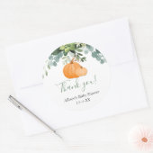 Pompoen eucalyptus herfst gebladerte gunst dank u ronde sticker (Envelop)
