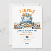 Pompoen Fall bladeren en stapels van hooi 5e verja Kaart (Voorkant)