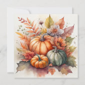 Pompoen Fall Kleuren Thanksgiving Diner Uitnodigin Kaart (Achterkant)