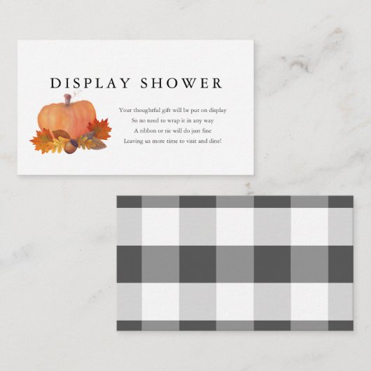 Pompoen Fall Leaves Display Shower Informatiekaartje (Voorkant / Achterkant)