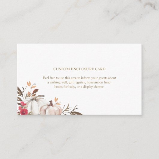 Pompoen Fall Wedding Custom Enclosure Kaart (Voorkant)