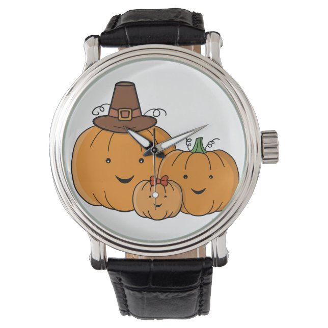 Pompoen Familie Horloge (Voorkant)