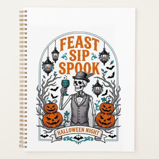 Pompoen Feest Skelet Halloween Festiviteit Slurk S Planner (Voorkant)