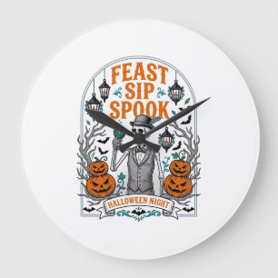 Pompoen Feest Skelet Halloween Festiviteit Slurp S Grote Klok