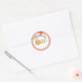 Pompoen First Birthday Sticker - Floral Stippen (Envelop)