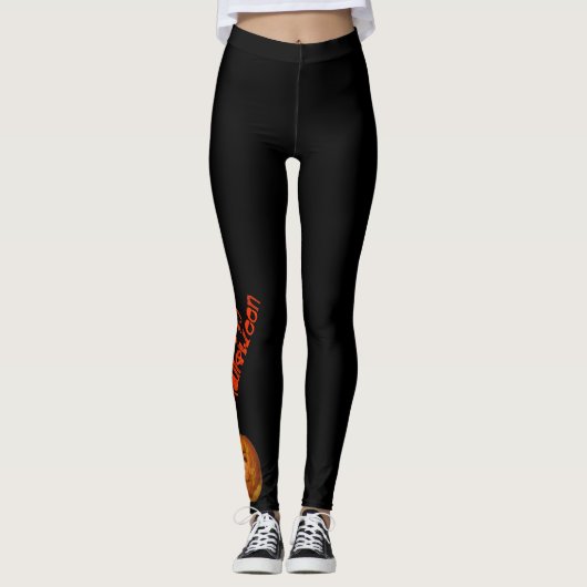 Pompoen, Flaming Skull Leggings (Voorkant)
