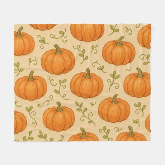 Pompoen fleece deken - Schattigee Halloween Herfst (Voorkant (Horizontaal))