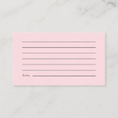 Pompoen Floral Baby Meisje Douche Woorden van Advi Informatiekaartje (Achterkant)