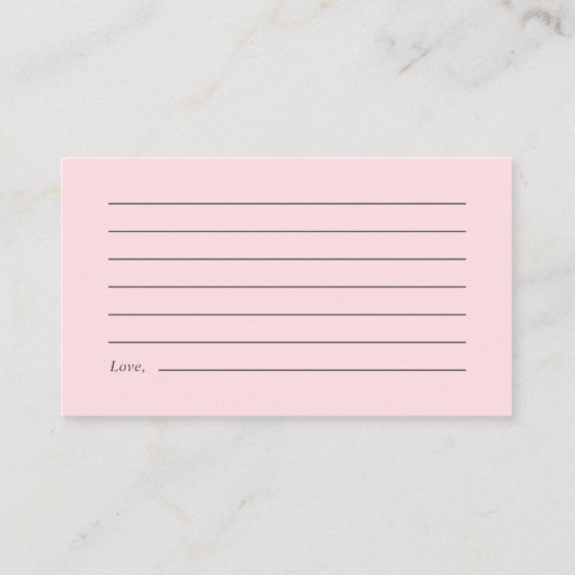 Pompoen Floral Baby Meisje Douche Woorden van Advi Informatiekaartje (Achterkant)