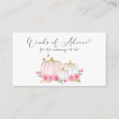 Pompoen Floral Baby Meisje Douche Woorden van Advi Informatiekaartje (Voorkant)