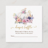 Pompoen Floral Baby shower luier verloting kaart (Voorkant)