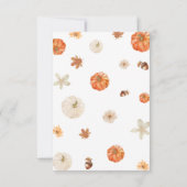 Pompoen Floral Boho Herfst Baby shower Bedankkaart (Achterkant)