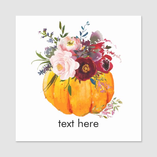 pompoen floral Classic Name Tag (Voorkant)