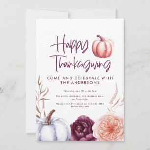 pompoen florale herfst paarse perzik Thanksgiving