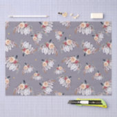 Pompoen florale paarse grijze waterverf patroon he tissuepapier (Craft)