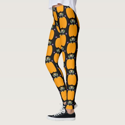 Pompoen Folk Bloemstukken Halloween Leggings (Links)