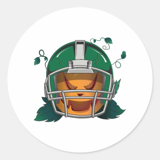 Pompoen football Halloween Ronde Sticker (Voorkant)