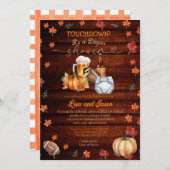 Pompoen Football Pompoen Bier Herfst Luier Douche Kaart (Voorkant / Achterkant)