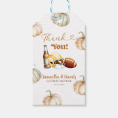 Pompoen Footballs Kick Off Paar Douche Favoriet Ta Cadeaulabel (Voorkant)