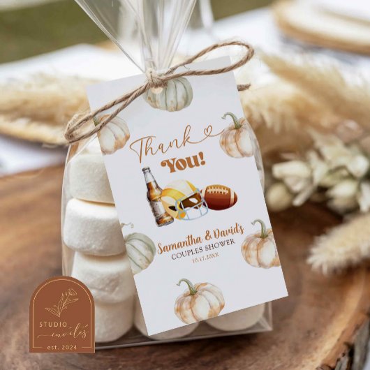 Pompoen Footballs Kick Off Paar Douche Favoriet Ta Cadeaulabel