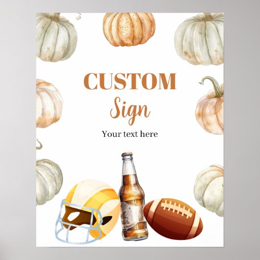 Pompoen Footballs Koppel Shower Aangepast Bord Pos Poster (Voorkant)