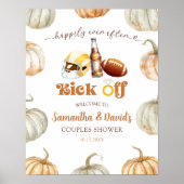 Pompoen Footballs Paar Douche Welkomstbord Poster (Voorkant)