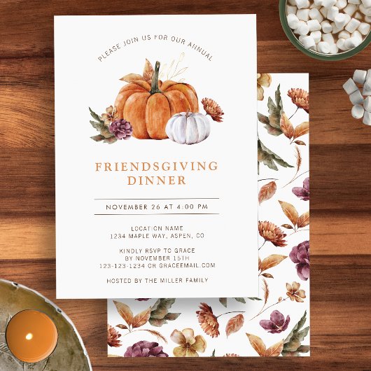 Pompoen Friendsgiving Kaart