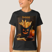Pompoen friet met catsup voor Halloween T-shirt (Voorkant)