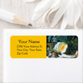 POMPOEN, FRUIT EN GLASWERK Gele Thanksgiving Etiket (Insitu)