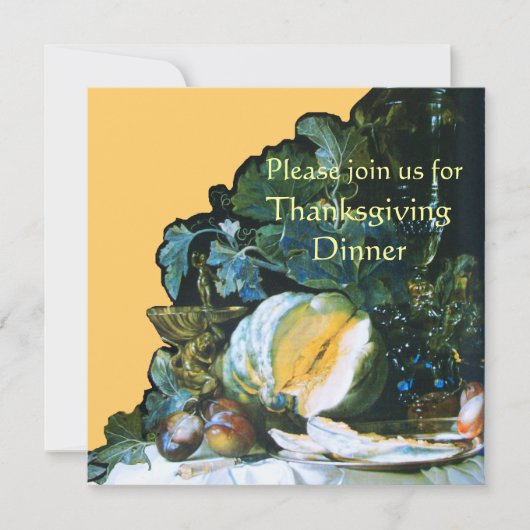 POMPOEN, FRUIT EN GLASWERK Thanksgiving Dinner Kaart (Voorkant)