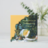 POMPOEN, FRUIT EN GLASWERK Thanksgiving Dinner Kaart (Staand voorkant)