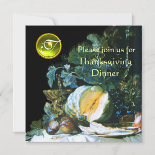 POMPOEN, FRUITEN EN GLASWERK Thanksgiving Dinner Kaart