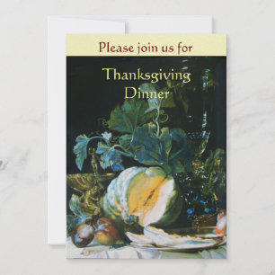 POMPOEN, FRUITEN EN GLASWERK Thanksgiving Dinner Kaart