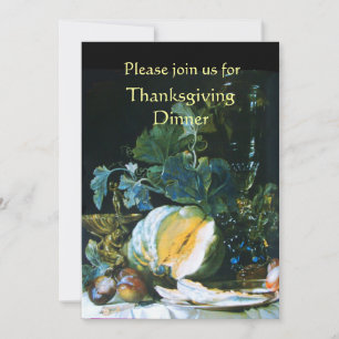 POMPOEN, FRUITEN EN GLASWERK Thanksgiving Dinner Kaart