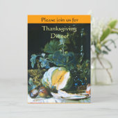 POMPOEN, FRUITEN EN GLAZENWARE Thanksgiving Dinner Kaart (Staand voorkant)
