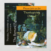 POMPOEN, FRUITEN EN GLAZENWARE Thanksgiving Dinner Kaart (Voorkant / Achterkant)