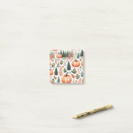 Pompoen Fun Herfst Thanksgiving Sinaasappel Fall B Post-it® Notes (Op bureau)