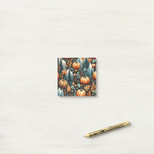 Pompoen Fun Herfst Thanksgiving Sinaasappel Fall B Post-it® Notes (Op bureau)