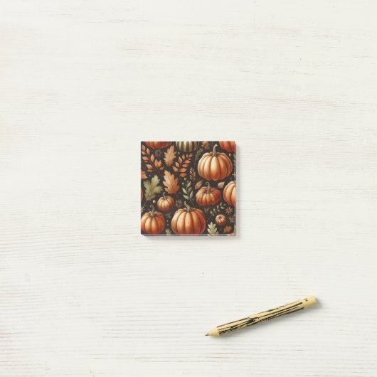Pompoen Fun Herfst Thanksgiving Sinaasappel Fall B Post-it® Notes (Op bureau)