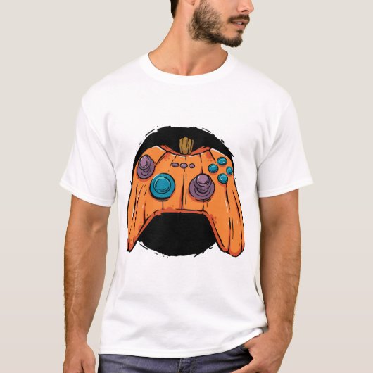 POMPOEN GAMEPAD HALLOWEEN GAMEN T-SHIRT (Voorkant)