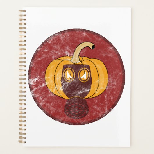 Pompoen gasmasker Halloween-ontwerp Planner (Voorkant)