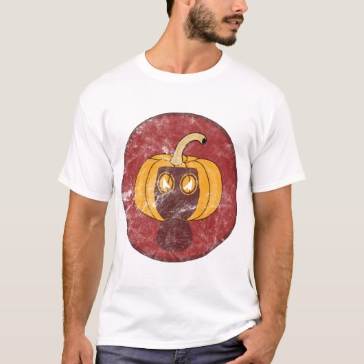 Pompoen gasmasker Halloween-ontwerp T-shirt (Voorkant)