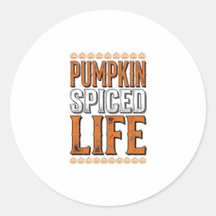 Pompoen Gearomatiseerd Leven Vintage Halloween Typ Ronde Sticker
