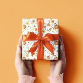 Pompoen Geel Bloem Halloween Inpakpapier