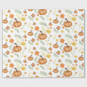 Pompoen Geel Bloem Halloween Inpakpapier (Vlak)