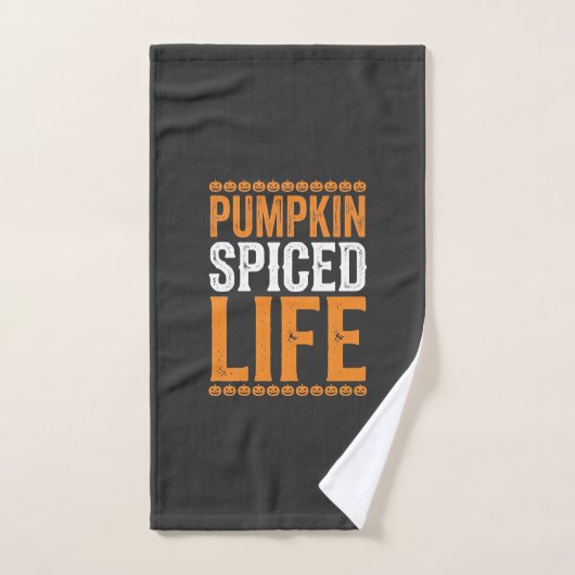 Pompoen gekruid leven Halloween typografie ontwerp Handdoek (Handdoek)