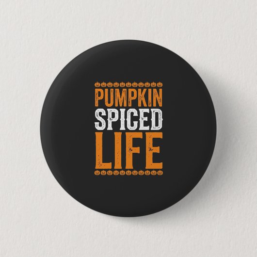 Pompoen gekruid leven Halloween Typography Design_ Ronde Button 5,7 Cm (Voorkant)